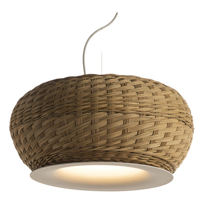 Lampara Colgante Led Valle Xs Tejido Natural Bl 42cm Mmo