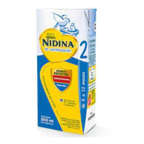 Leche Infantil Liquida Nidina 2 200ml X 24un