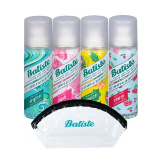 Pack 4 Shampoo Mini Batiste 50 Ml + Cosmetiquero 