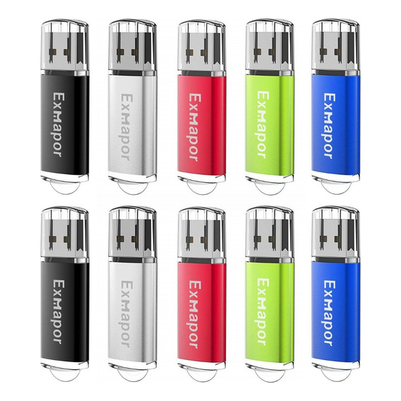 Memoria Usb Exmapor 8gb Usb 2.0, Bulk 10 Unidade Multicolor