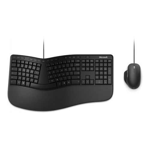 Kit Teclado + Mouse Microsoft Ergonomic Para Empresas Color del mouse Negro Color del teclado Negro