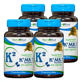  4 Frascos - Vitamina  K2  Nutriblue - Suplementação