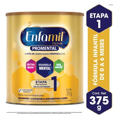 Leche de fórmula en polvo Mead Johnson Enfamil Premium 1 en lata de 375g -  0 a 6 meses