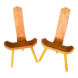  Banquinho Madeira Demolição Cadeira Bacalhau Kit Com 2 Unid