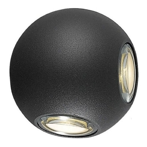 Lámpara Aplique De Pared Moderno Tipo Esfera. Color Negro