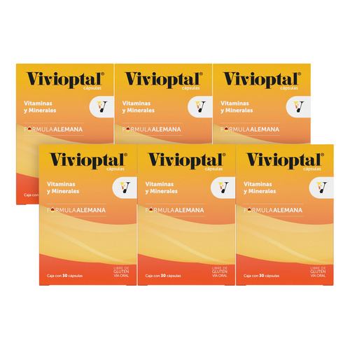 Vivioptal Vitaminas Y Minerales 30 Cápsulas (6 Piezas) Sabor Sin Sabor