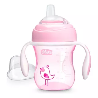 Vaso Para Bebés Con Aza Antiderrame Chicco Transition Cup De Passarinha Color Rosa De 200ml