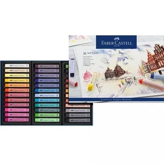 Faber Estojo Cartonado Giz Pastel Seco 36 Cores Soft Pastels