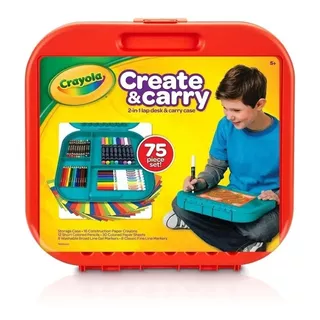 Kit Crayola Create & Carry Estuche X75 Piezas 2 En 1 