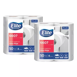 Papel Higiénico Elite 50mts 4 Rollos Bolson 12pack 6607 Ret