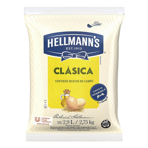 Mayonesa Hellmann's Clasica sin TACC 2.75 kg