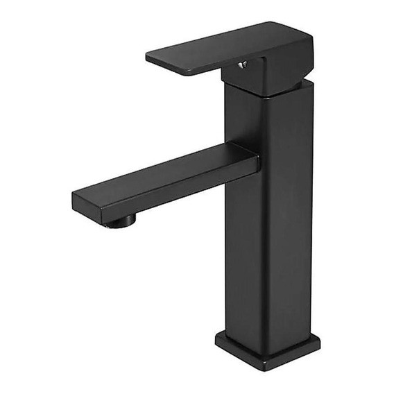 Llave Monomando Vanitorio Acero Inoxidable Negro Mate