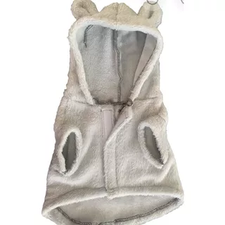 Ropa Buzo Para Mascotas Capota Gris Piel De Conejo Talla S 