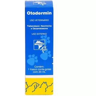 Remedio Dor De Ouvido Cães E Gatos Otodermin Bravet 20ml