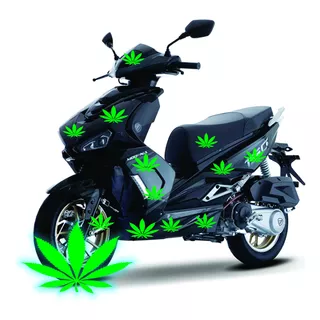 Stiker Marihuana 100 Pz Varios Tamaños Motocicleta Motoneta