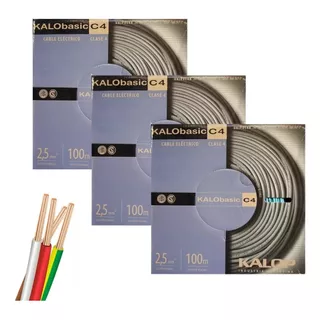 Pack X3 Cable Unipolar 2.5mm Kalop Normalizado (300 Metros)