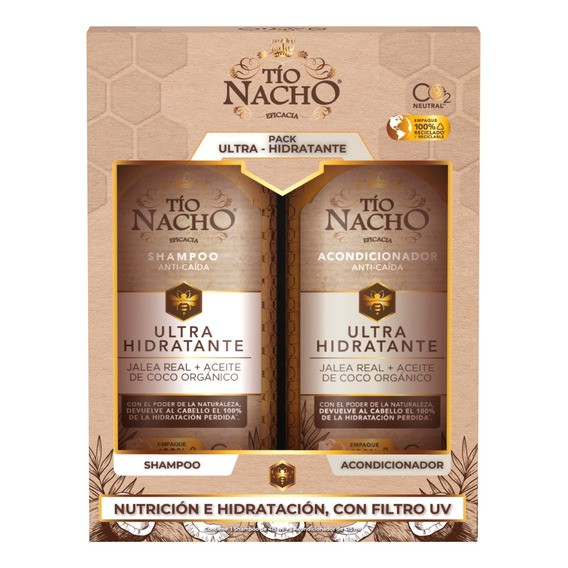 Pack Tío Nacho Ultra Hidratante 1 Shamp+1 Acond. C/u 415 Ml.