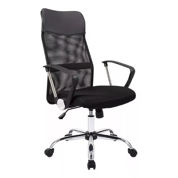 Silla Magnux De Oficina Ejecutiva En Malla Negra Ergonómica Color Negro