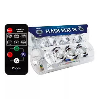 Strobo Kit Controle Remoto Rgb Zendel Flash Beat Ir Som 12v