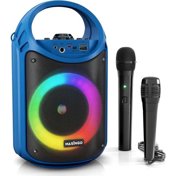 Bocina Karaoke Con Microfonos Bluetooth Para Niños Masingo