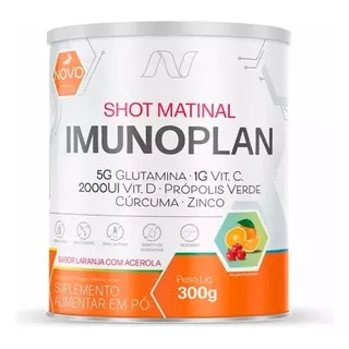 Imunoplan Shot Matinal Com Vitamina C - 300g - Nutrends Sabor Laranja Com Acerola
