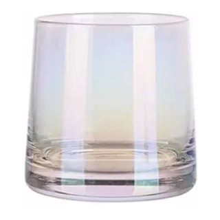 Vaso De Vidrio P/velas Diseño Exclusivo Tornasolado Pack X 6