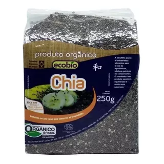 Semente Chia Orgânica Certificada - Ecobio 250g Rica Ômega 3