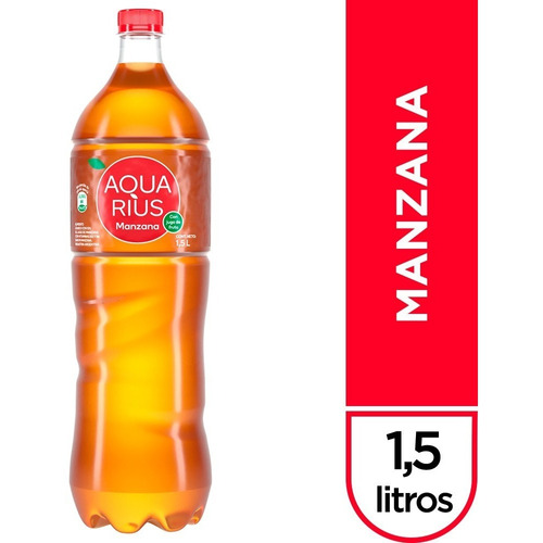 Agua Saborizada Aquarius Manzana Botella 1,5 Litros