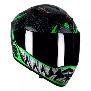 Casco Kov Troll  Fluorescente De Noche+luz Led  Abatible 