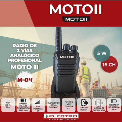 Walkie-talkie Motoii M-04 Vhf 16ch 5km 2000mah 30km.