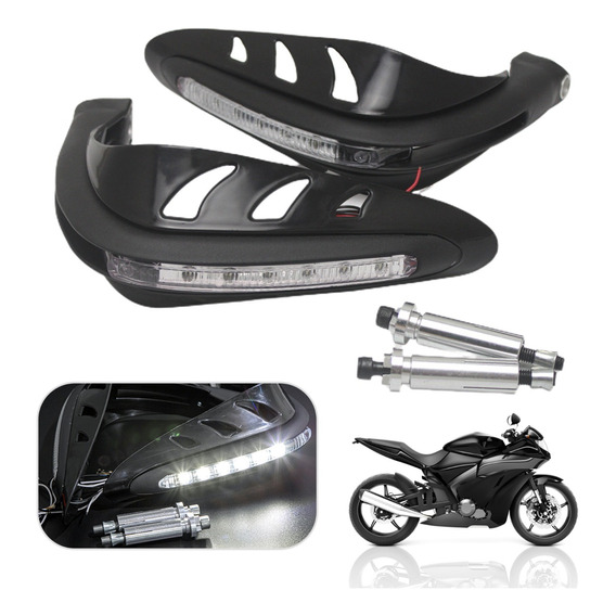 Cubre Puños Moto Handguars Motocicleta Con Luz Led Universal