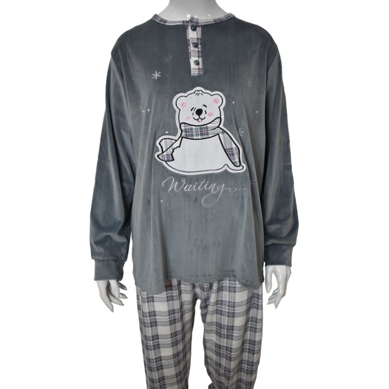 Pijama Plush Mujer Diseño De Oso Polar