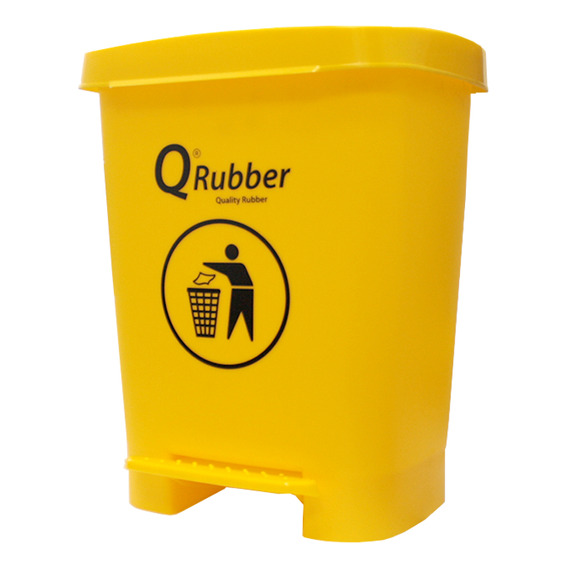 Basurero Qrubber 30lts. Amarillo Con Pedal