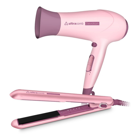 Planchita De Pelo + Secador Combo Profesional Alisador 2200w