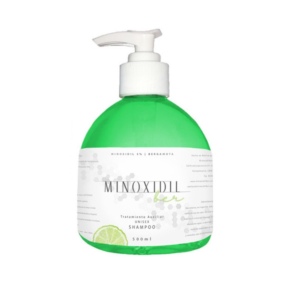 Shampoo Minoxidil 5% Y Bergamota 500ml Cabello Y Barba