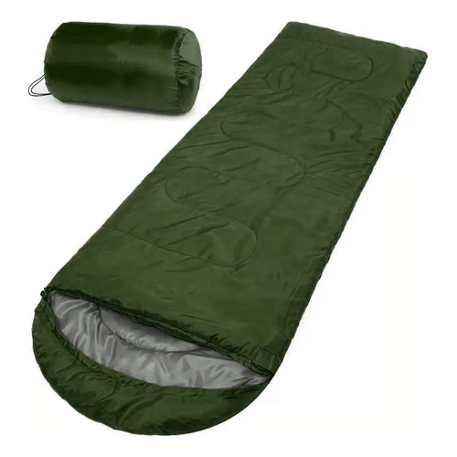 Saco De Dormir Con Capucha Para Camping Y Exterior Color Verde
