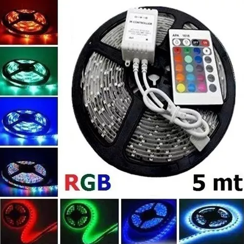 Fita Led Colorida Rgb 5 Metros Com Controle A Prova D Agua Tensão de  operação 12V 110V/220V