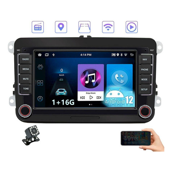 7 Autoestéreo Android 12 Mirrorlink Bt Gpspara Vw Skoda Polo