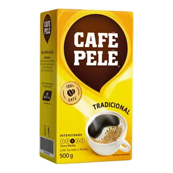 Cafe Brasilero Pele Tradicional Molido Tostado Natural Sin Azucar 500g sin tacc