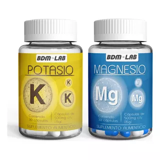 Pack - Potasio & Magnesio/ Suplemento Alimenticio Bdm Lab Sabor Sin Sabor
