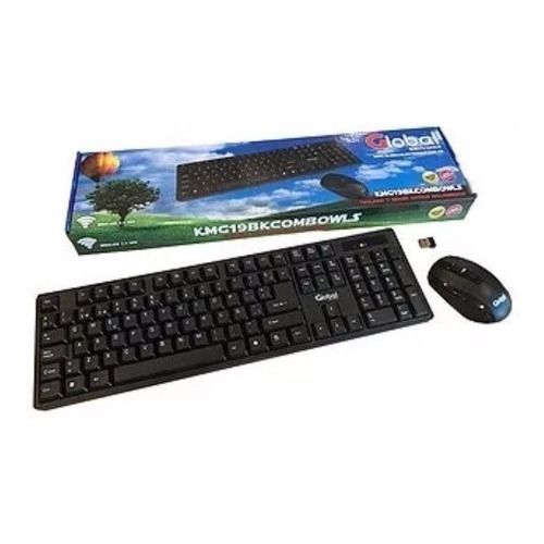 Kit Teclado + Mouse Inalambrico Wireless Smart Pc Notebook Color del mouse Negro Color del teclado Negro