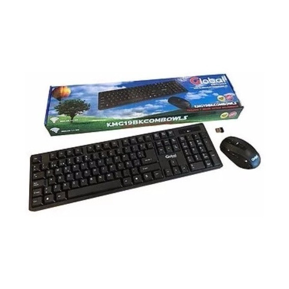 Kit Teclado + Mouse Inalambrico Wireless Smart Pc Notebook Color del mouse Negro Color del teclado Negro