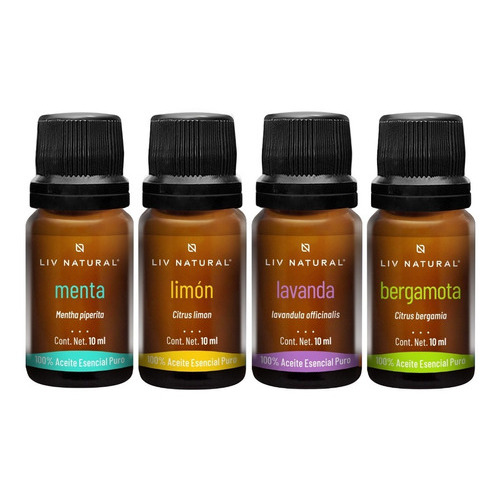 Kit De 4 Aceites Esenciales Liv Natural® Para Relajación