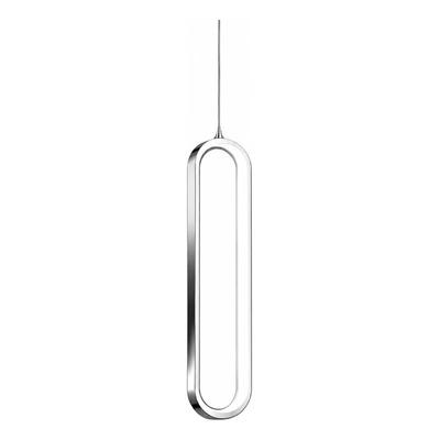 Lampara Colgante Oval Led 40cm Diseño Cromo Ldf40012-c Cromo