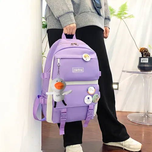 Backpack Mochila De Lona De Gran Capacidad Juego De Mochilas De