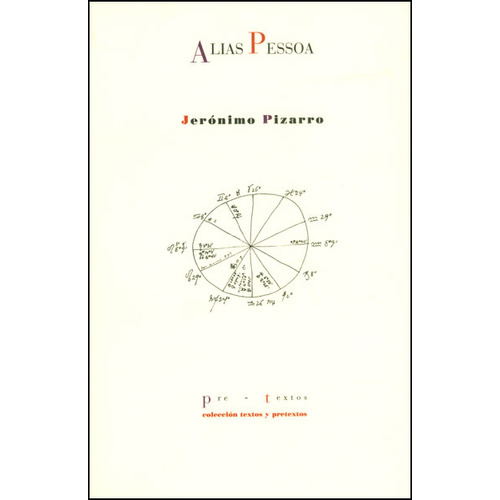 Alias Pessoa, de Jerónimo Pizarro. Editorial Pre-textos, tapa blanda, edición 1 en español, 2013