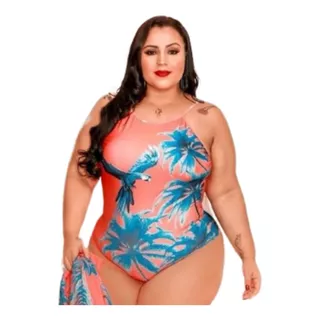 Maiô Plus Size Com Bojo Estampado Envio Imediato