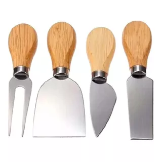 Conjunto Jogo De Utensílios Para Queijo Inox 4 Peças Gourmet