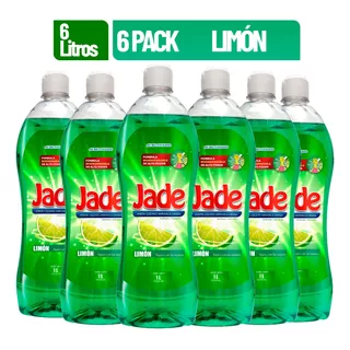 6 Pack Jabon Lavatrastes Liquido 6 Litros Jade Limon 
