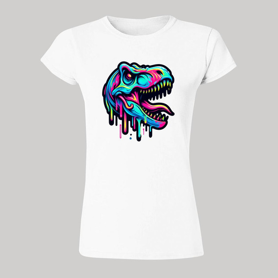 Playera Mujer Dinosaurio Psicodélico 000050b